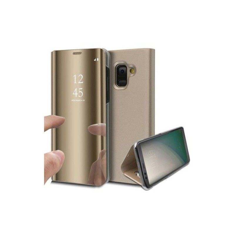Husa Samsung Galaxy A6 2018 Flip Cover Oglinda Auriu [4]