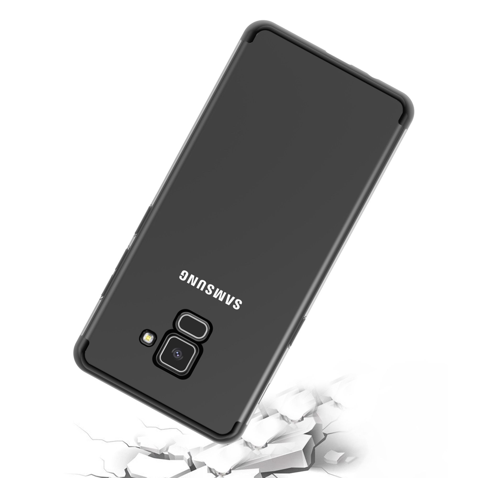 Husa Samsung Galaxy A8 2018 Transparent cu Margini Negre [4]