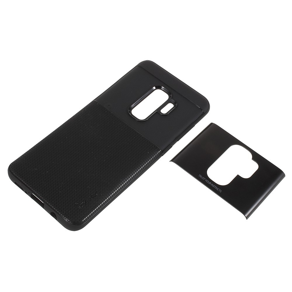 Husa Samsung Galaxy S9 Plus Ipaky Elegant Grid Design TPU Hybrid Negru [4]