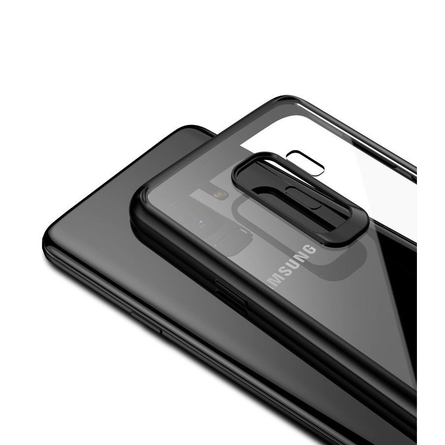 Husa Samsung Galaxy S9 Tpu Transparent cu margini colorate negru [4]
