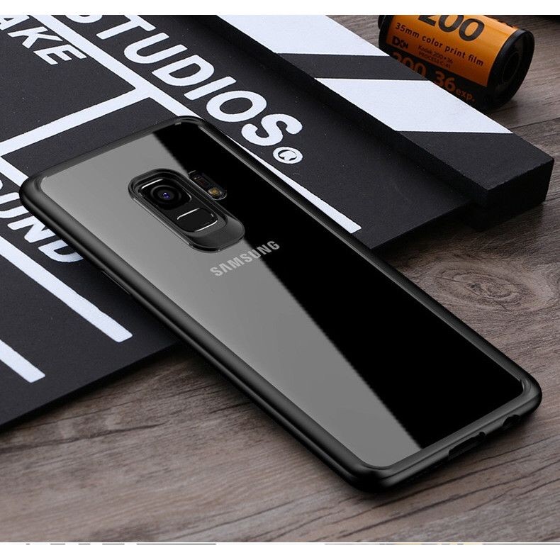 Husa Samsung Galaxy S9 Tpu Transparent cu margini colorate negru [3]