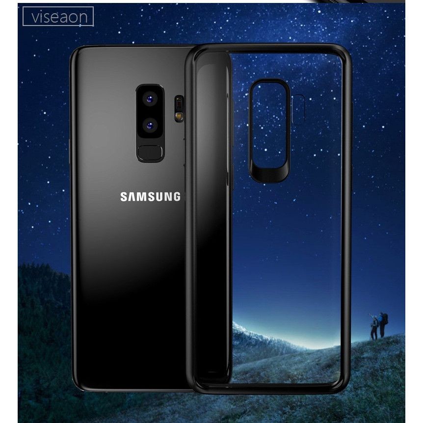 Husa Samsung Galaxy S9 Tpu Transparent cu margini colorate negru [2]