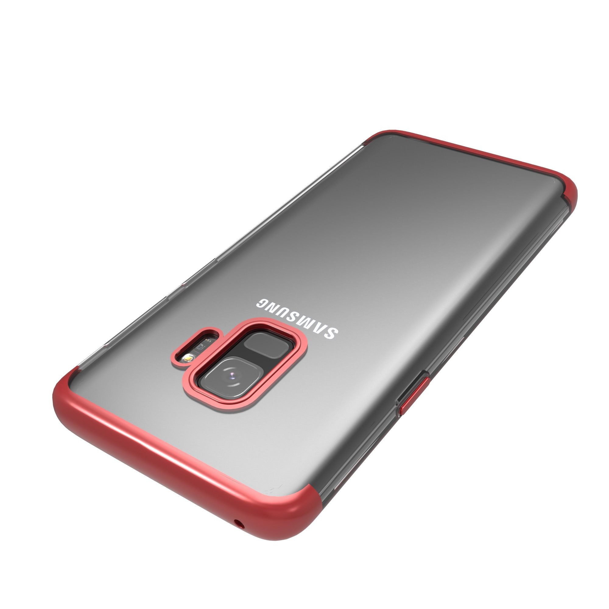 Husa Samsung Galaxy S9 Transparent cu Margini Rosii [5]