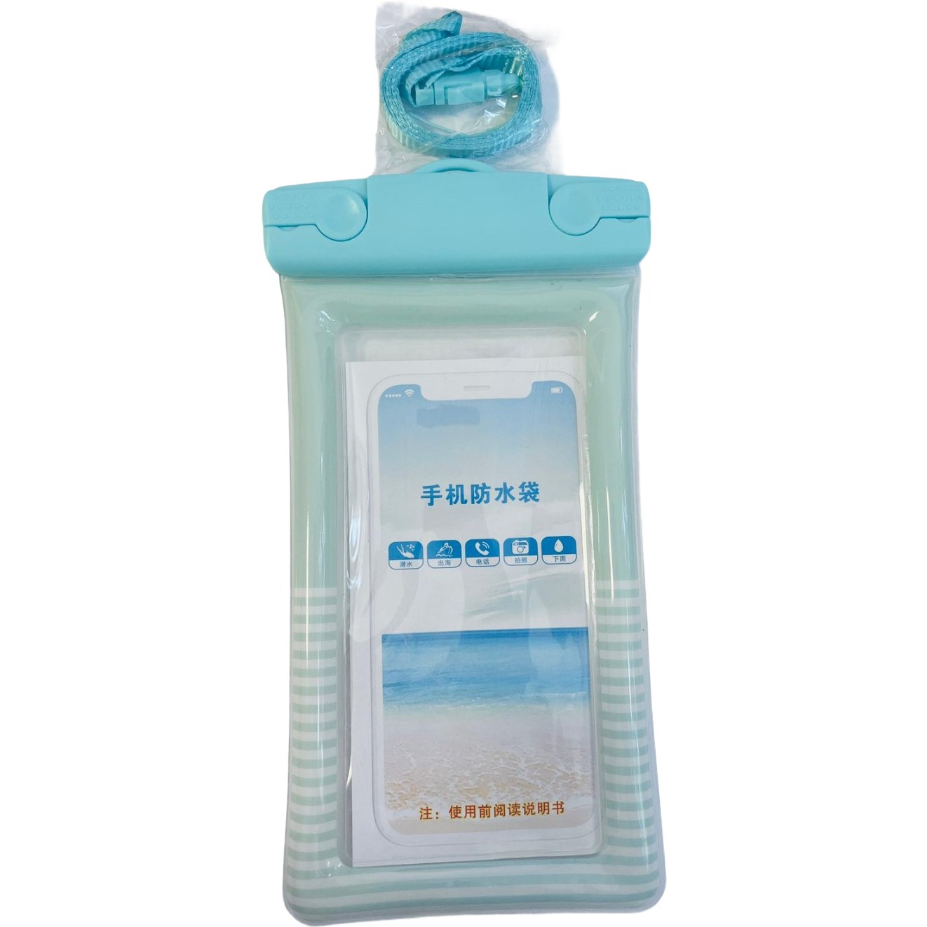 Cushion - Husa subacvatica Cushion Waterproof , Snowproof, Universala, Dungata, cu Snur, pentru telefon sau documente, Verde Menta