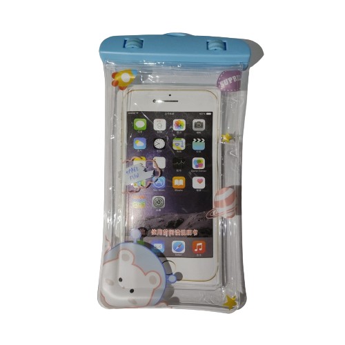Fruity - Husa subacvatica Fruity Waterproof , Snowproof, Universala, Impermeabila, cu Snur, pentru telefon sau documente, Model 1, Albastru deschis