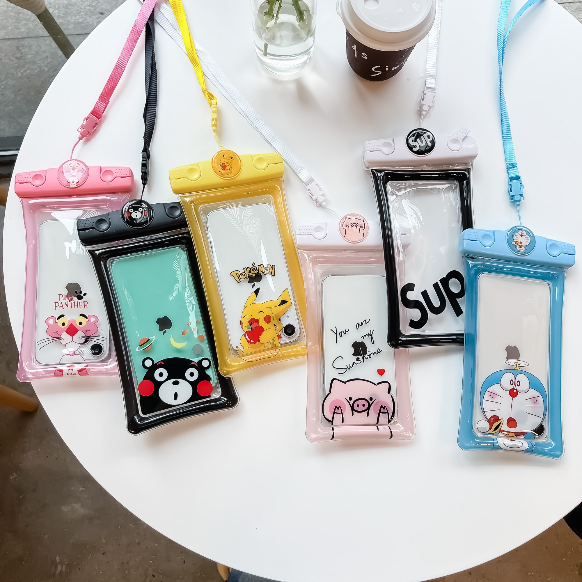 Husa subacvatica Mascot Waterproof , Snowproof, Universala, cu Snur, pentru telefon sau documente, Cat, Bleu [4]