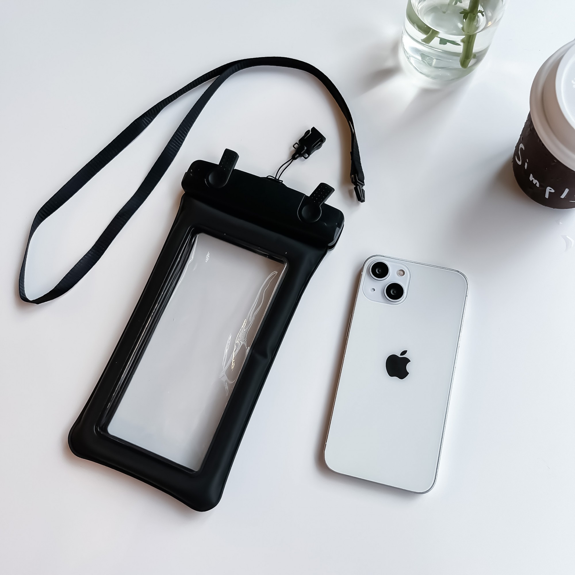 Husa subacvatica Matte Cushion Waterproof , Snowproof, Universala, cu Snur, pentru telefon sau documente, Negru [3]