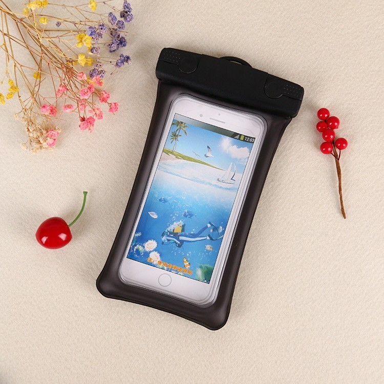 Husa subacvatica Matte Cushion Waterproof , Snowproof, Universala, cu Snur, pentru telefon sau documente, Negru [4]