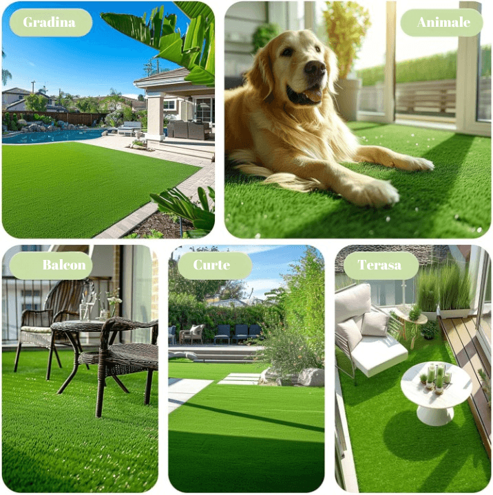 Covor Iarba Artificiala, Tip Gazon, Verde, 30 mm, 10 mp, 200×500 cm [9]