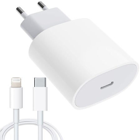 Incarcatoare Telefoane - Incarcator compatibil cu iPhone, USB Type-C, Fast charge, Putere 20W, , Alb