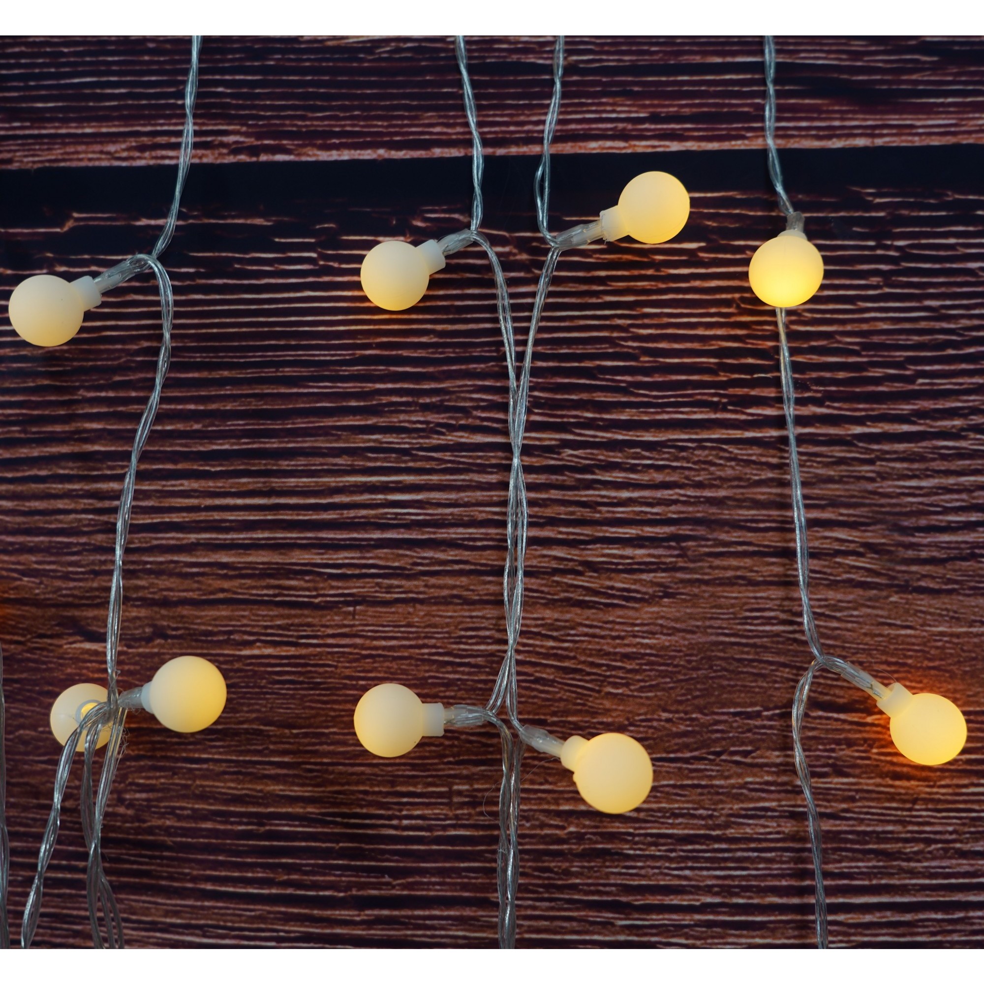 Instalatie Craciun, 10 m, 80 de LED-uri, alb-cald, model cu stelute, liniara, cu baterie, interior/exterior,  [5]