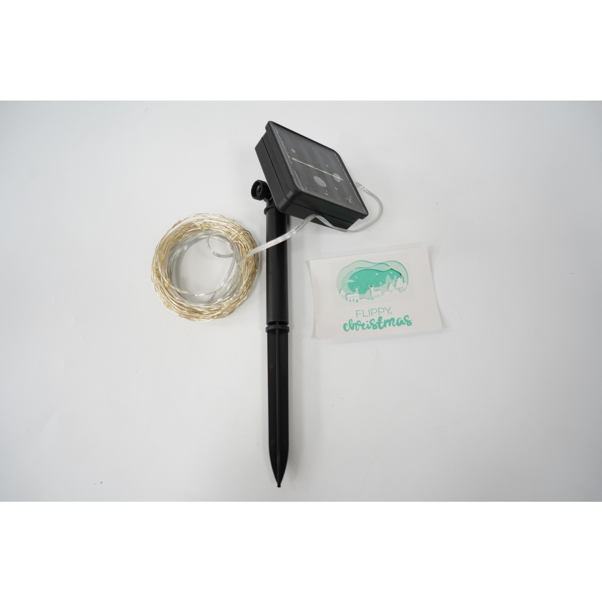 Instalatie Craciun, 10 metri, 100 de LED-uri, alb cald, cu energie solara, fir de cupru, liniar, interior/exterior,  [8]