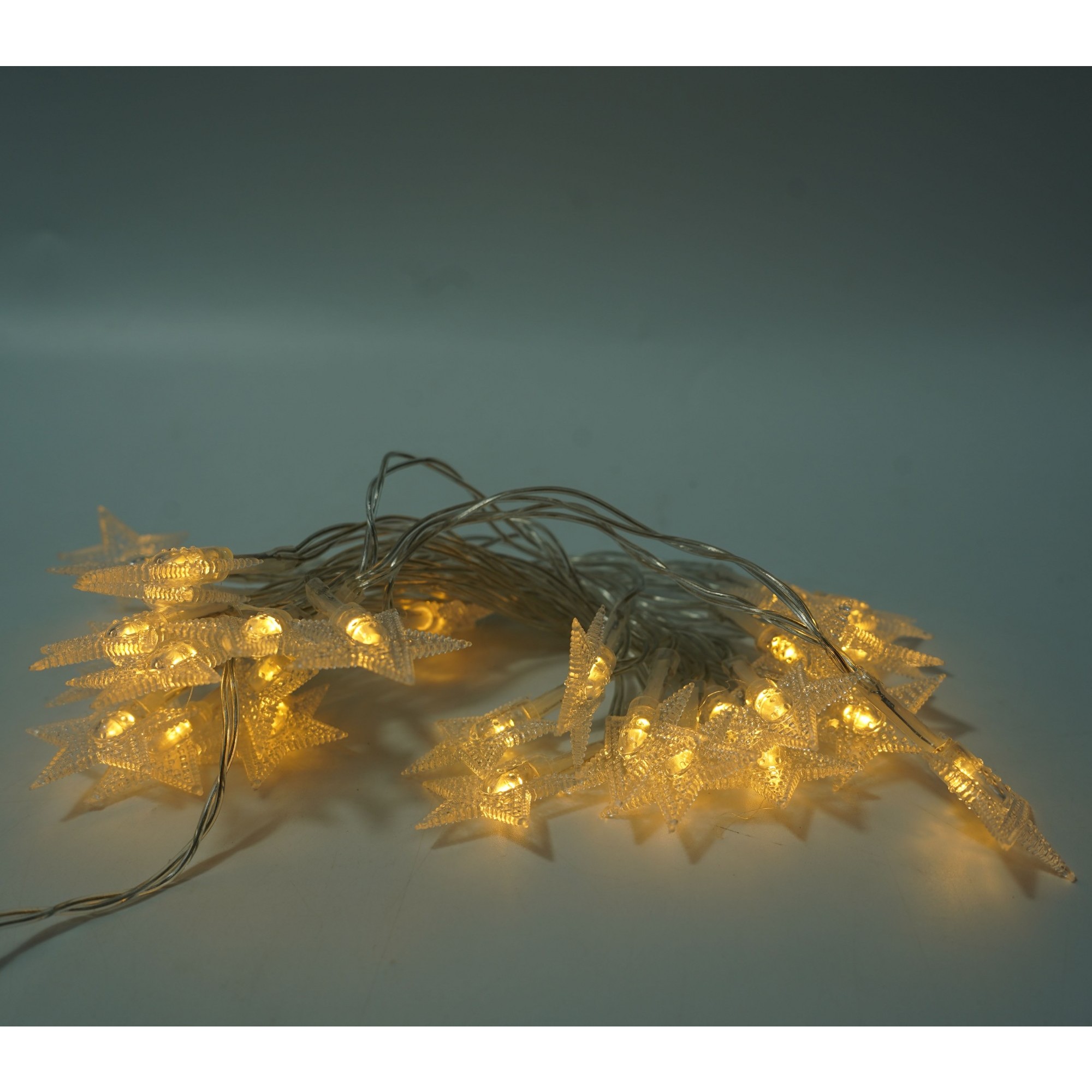 Instalatie Craciun, 3 M,20 de LED-uri, alb-cald, model cu stelute, liniara, cu baterie, interior/exterior,  [5]