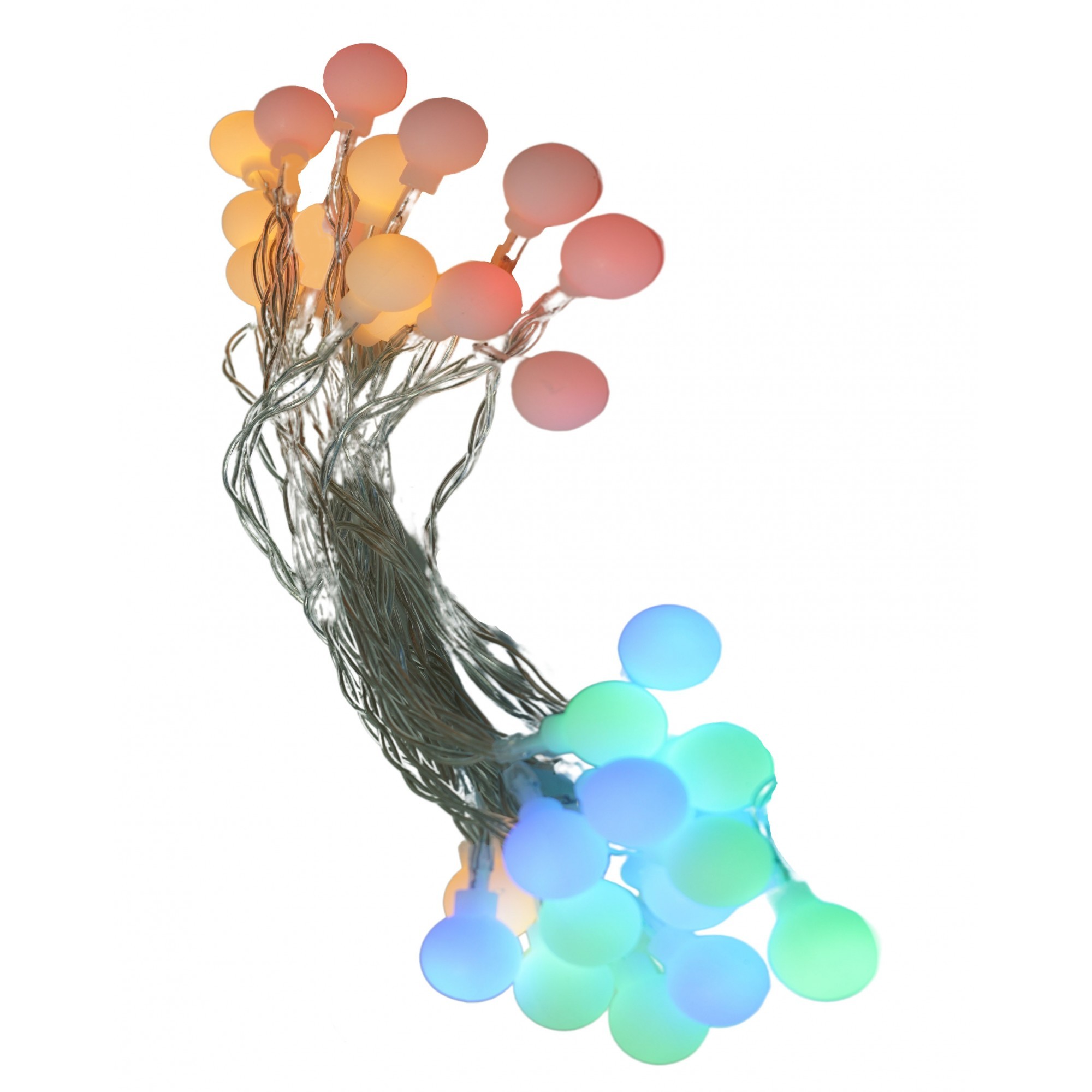 Instalatie Craciun, 3.5 m, 30 de LED-uri, multicolor RGB, model cu bilute, liniara, cu baterie, interior/exterior,  [1]