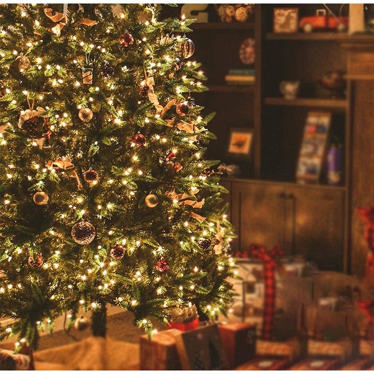 Instalatie Craciun, 300 LED-uri, 32 metri, pentru exterior cu incarcare solara, alb cald,  [3]