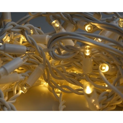 Instalatie Craciun, 45 m, 1080 Led-uri ,Franjuri, Alb cald, Flash, Alimentator, Interconectabila, Prelungitor 6.5 m inclus, Fir Alb Cauciucat, 220v,  [3]