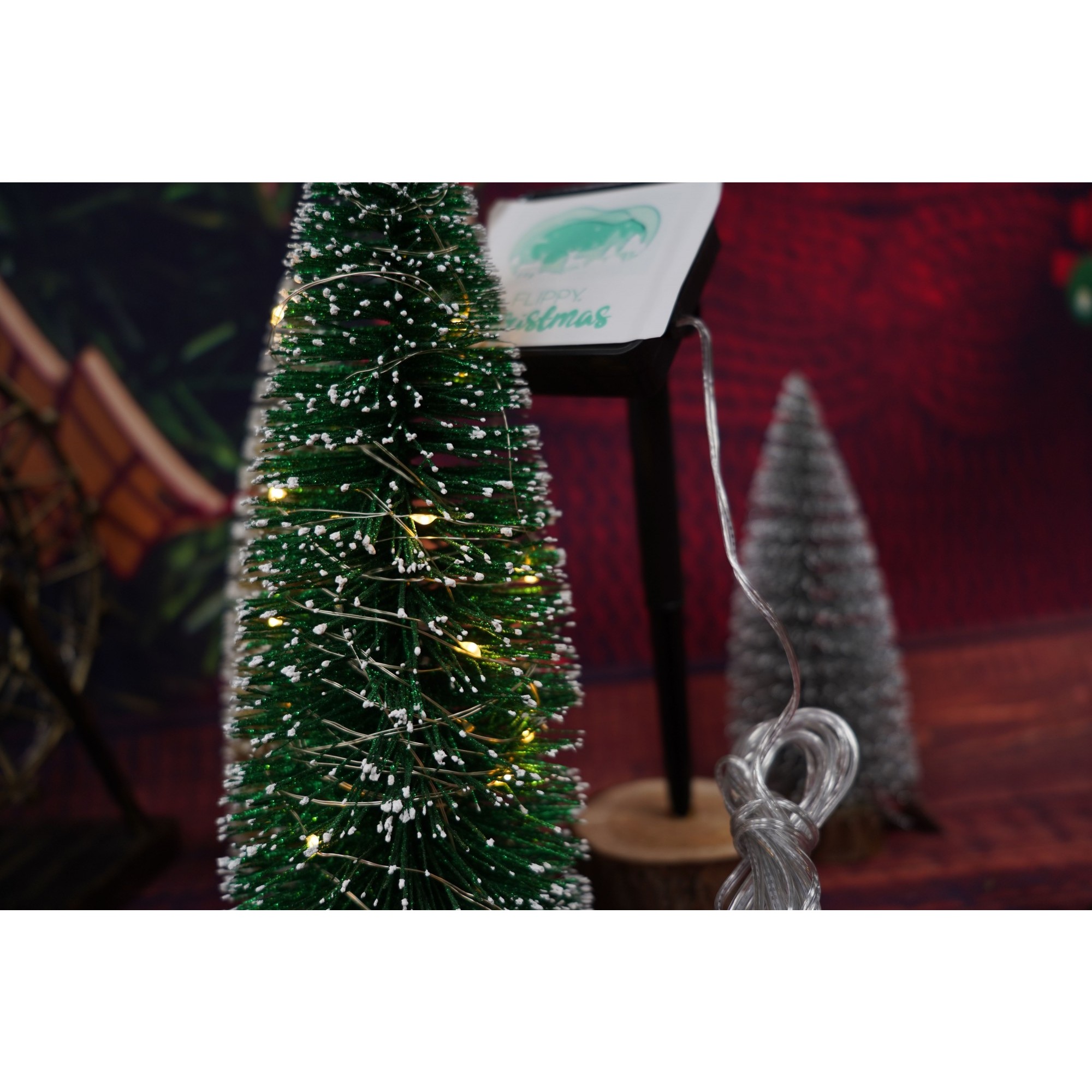 Instalatie Craciun, 5 metri, 50 de LED-uri, alb cald, cu energie solara, fir de cupru, liniar, interior/exterior,  [5]