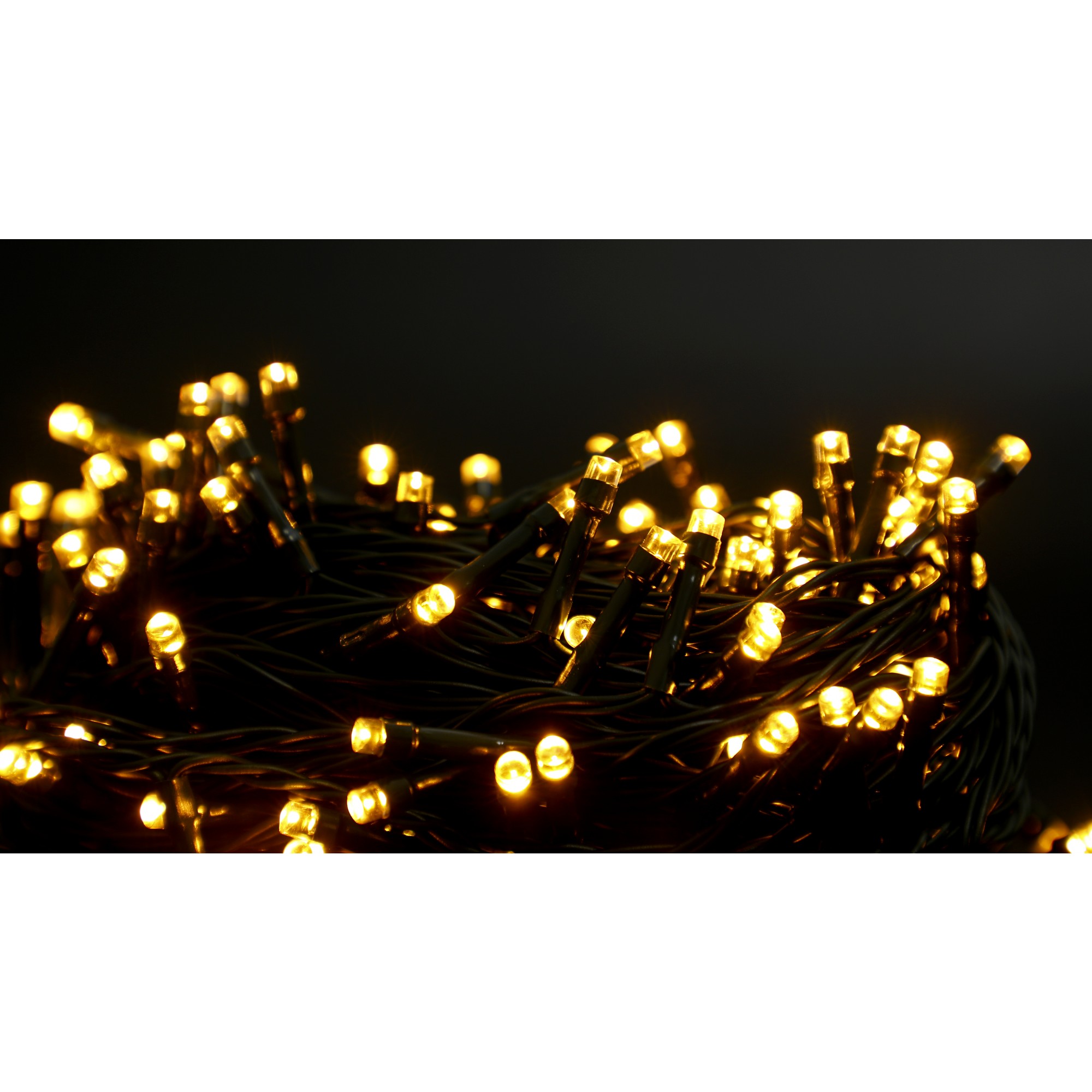 Instalatie Craciun liniara, cu transformator, 20 m, Alb Cald, 200 LED-uri V5, 8 jocuri de lumini, fir verde,  [5]