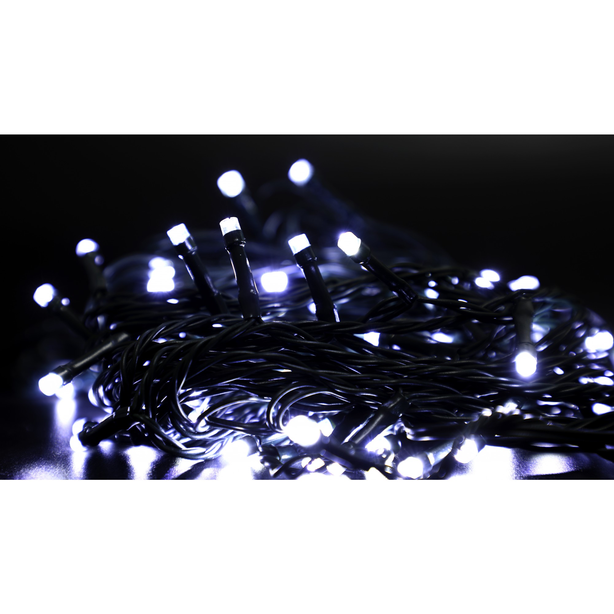 Instalatie Craciun liniara, cu transformator 31V, 10m, Alb Rece, 100 LED-uri V5, 8 jocuri de lumini, Fir verde,  [5]