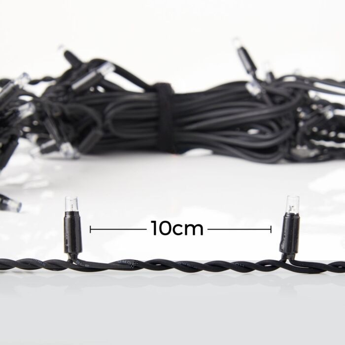 Instalatie Craciun Profesionala de Exterior IP65, 40 m, 960 Led-uri Mari ,Franjuri, Alb rece, Flash, Alimentator, Interconectabila, Prelungitor 6.5 m inclus, Fir Negru Cauciucat, 220v,  [11]