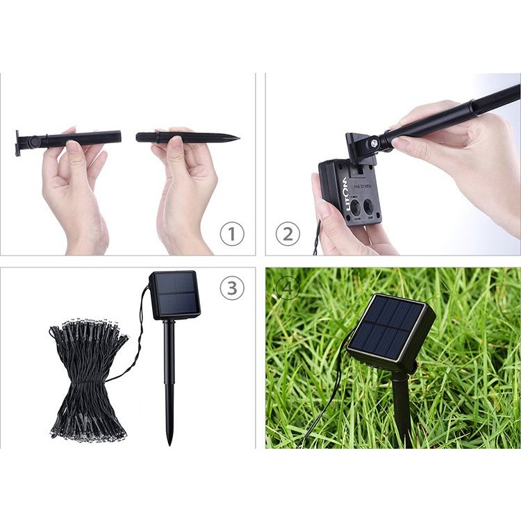 Instalatie Craciun, Tip Globuri de cristal, 200 Led-uri, 22 metri, Alb cald, Energie solara, Senzor de lumina,  [6]