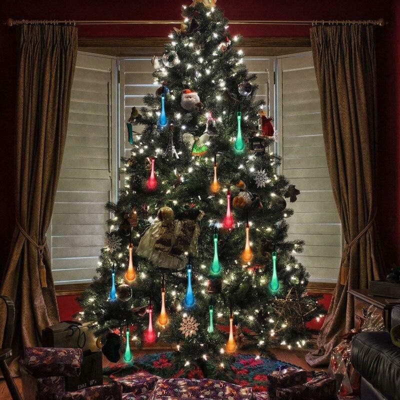 Instalatie Craciun, Tip Picaturi, 20 Led-uri, 5 metri, Multicolor, Energie solara, Senzor de lumina,  [9]