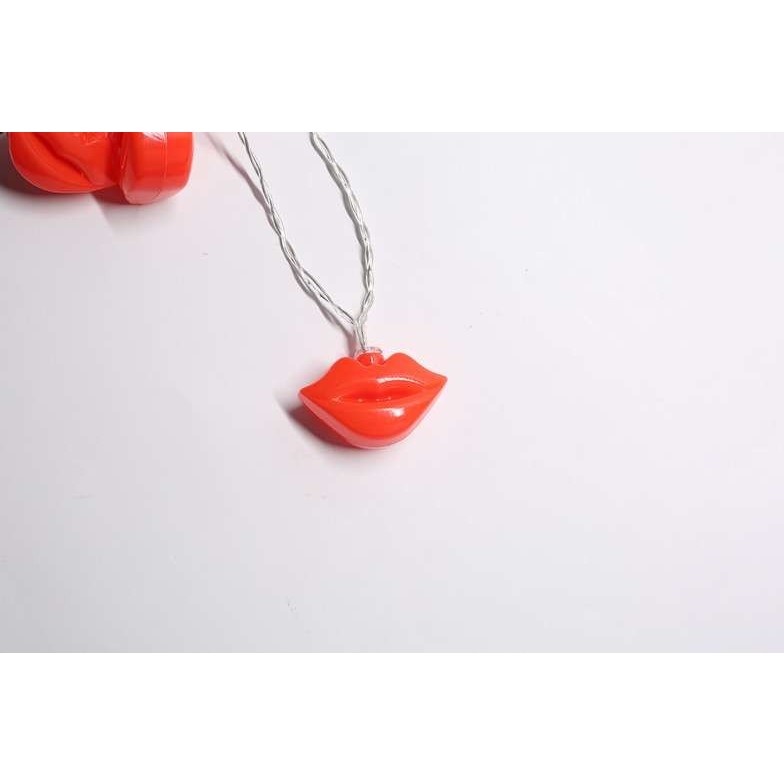 Instalatie de Craciun, ®, Tip Sir cu Baterii, 1.5 m, 10 LED-uri, Model Buze, Rosu [3]