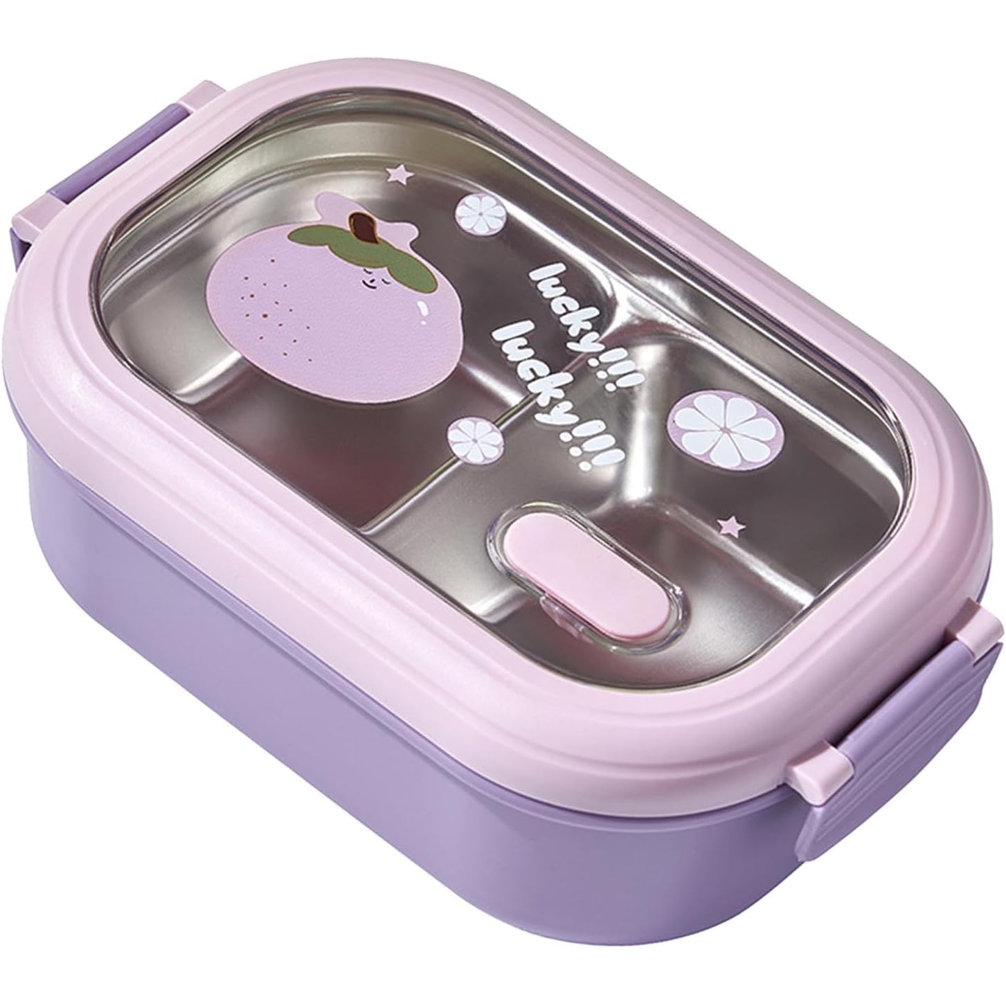 Cutie pentru Pranz sau Gustari, , cu Doua Compartimente, pentru Copii si Adulti, Etansare, PP, Perfect pentru Scoala si Birou, 1000 mL, 22.5x14.5x8 cm, Mov [6]