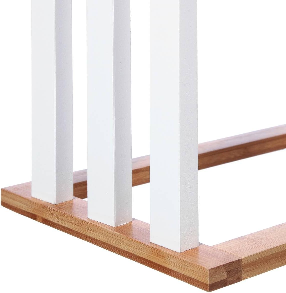 Suport prosoape 5Five Lysandre cu 3 rafturi, 55x24x82 cm, bambus alb [3]