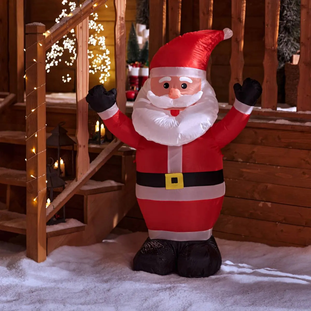 Mos Craciun gonflabil pentru exterior, 120 cm, poliester, multicolor [2]