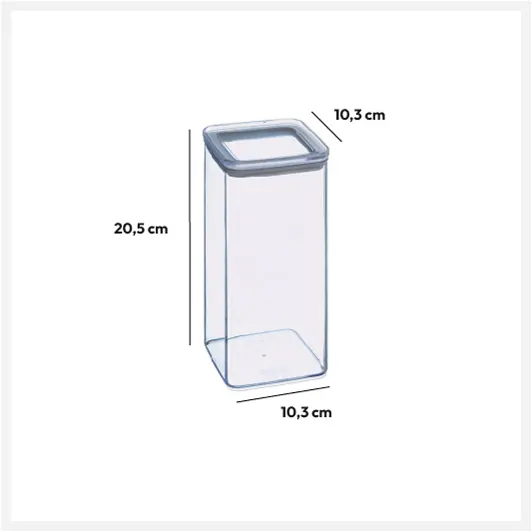 Cutie depozitare patrata 5Five PS, 1.5 litri, 10x10x20 cm, transparent [4]
