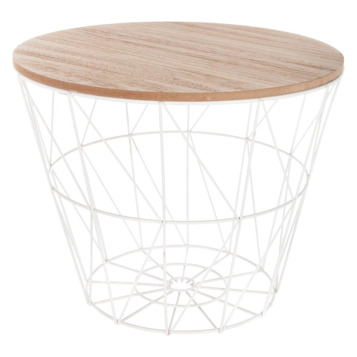 Mese cafea si decorative - Masuta cafea Atmosphera Kumi, otel si MDF, 38x30 cm, alb