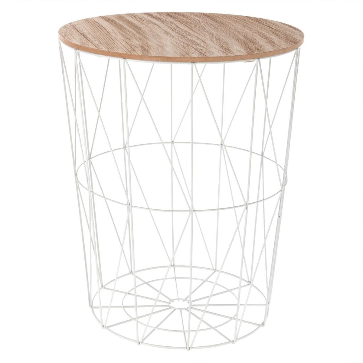 Mese cafea si decorative - Masuta cafea Atmosphera Kumi, otel si MDF, 47x57 cm, alb