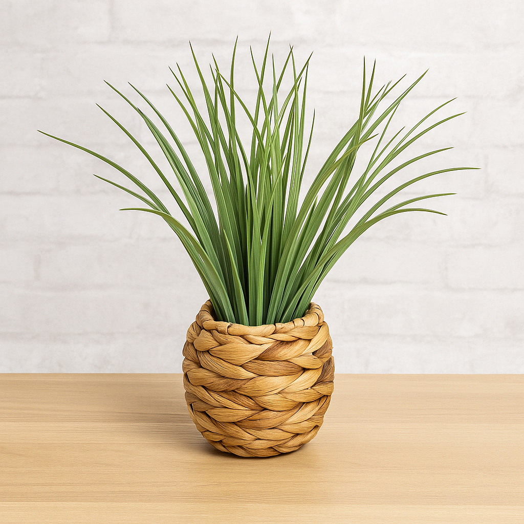 Planta decorativa Atmosphera, iarba in ghiveci impletit, 18x46 cm, maro natur [5]