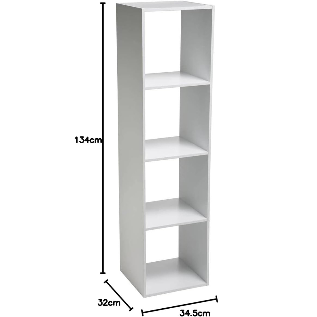 Biblioteca 5Five Mix n&apos;Modul cu 4 compartimente, 35x32x134 cm, alb [4]