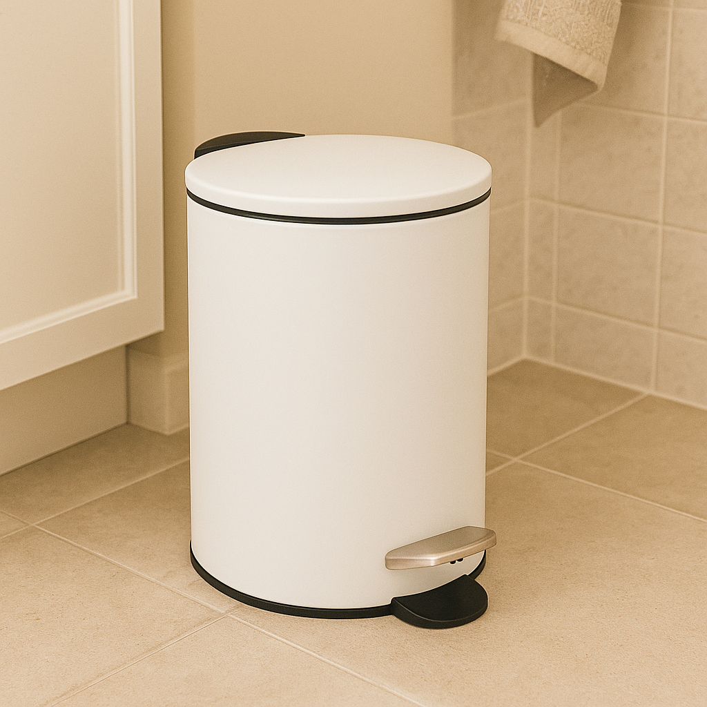 Cos gunoi 5Five Colors Cotton cu pedala si inchidere soft-close, otel, 3 L, 23x23x17 cm, alb [4]