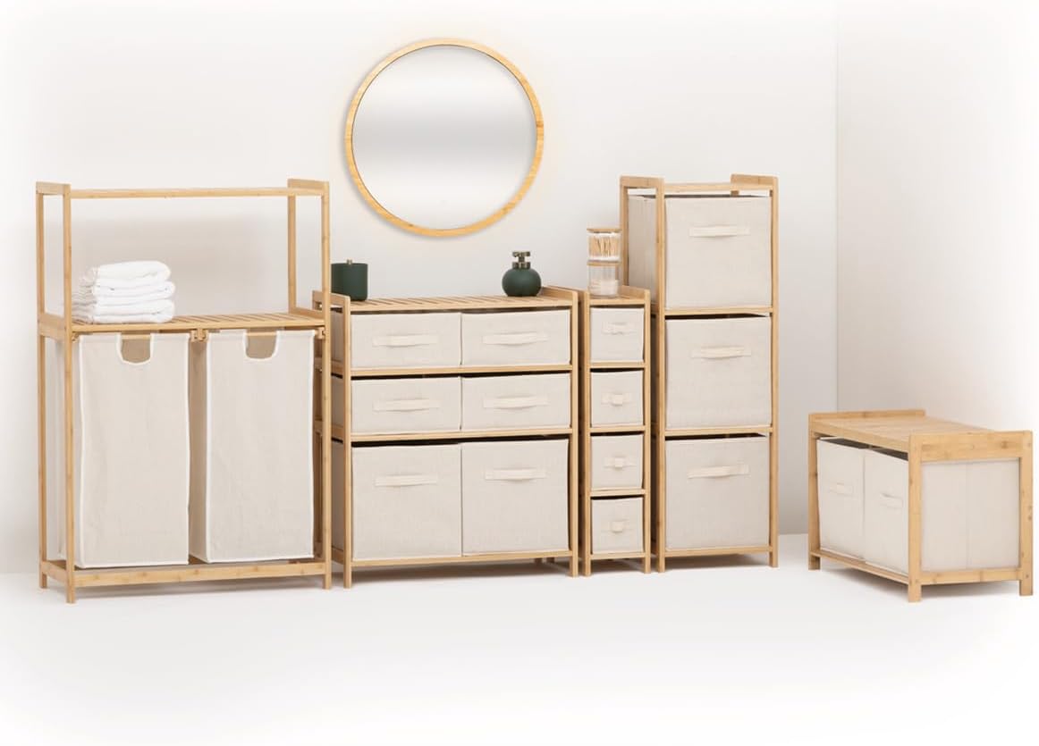 Etajera dubla 5Five Tidy Box, 6 compartimente, 66x33x78 cm, natur [3]