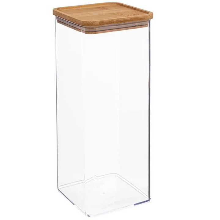 BUCATARIE - Cutie depozitare 5Five Eske patrata 2L, capac bambus, PS transparent