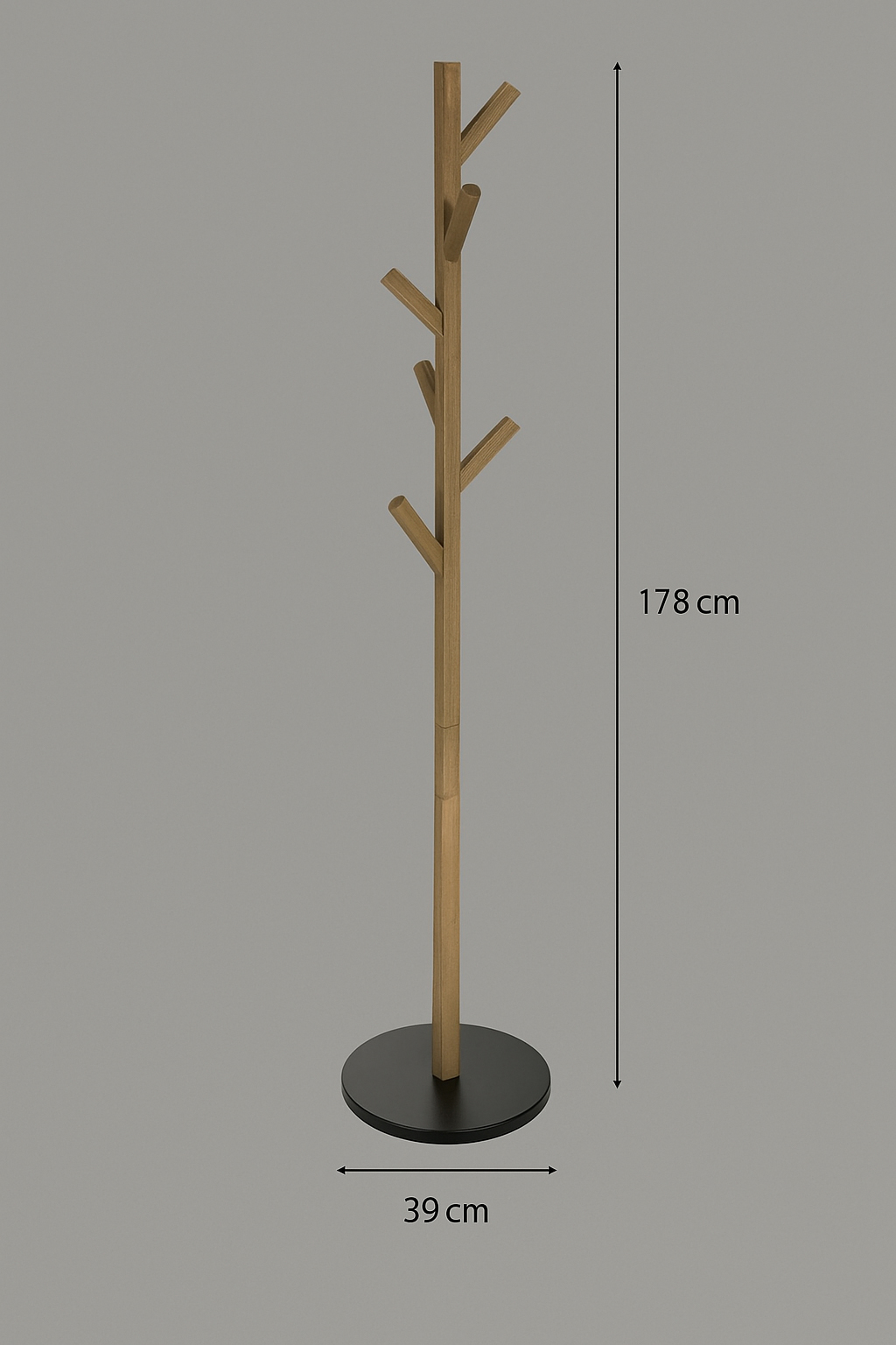 Cuier Atmosphera Wild cu 7 agatatori, lemn si MDF, 39x39x178 cm, maro [4]