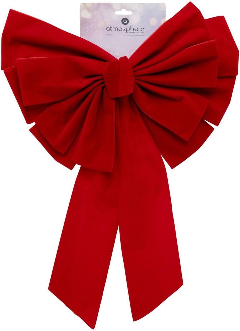 Fundita decorativa pentru bradul de Craciun, 40x60 cm, din catifea, rosie [2]