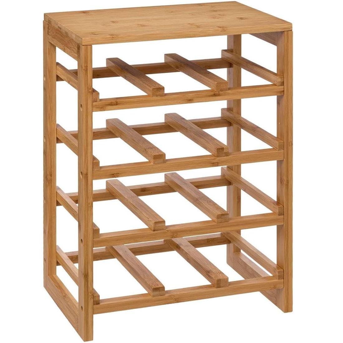 BUCATARIE - Raft sticle de vin Linha din bambus pentru 12 sticle, 35x24x47 cm, natur