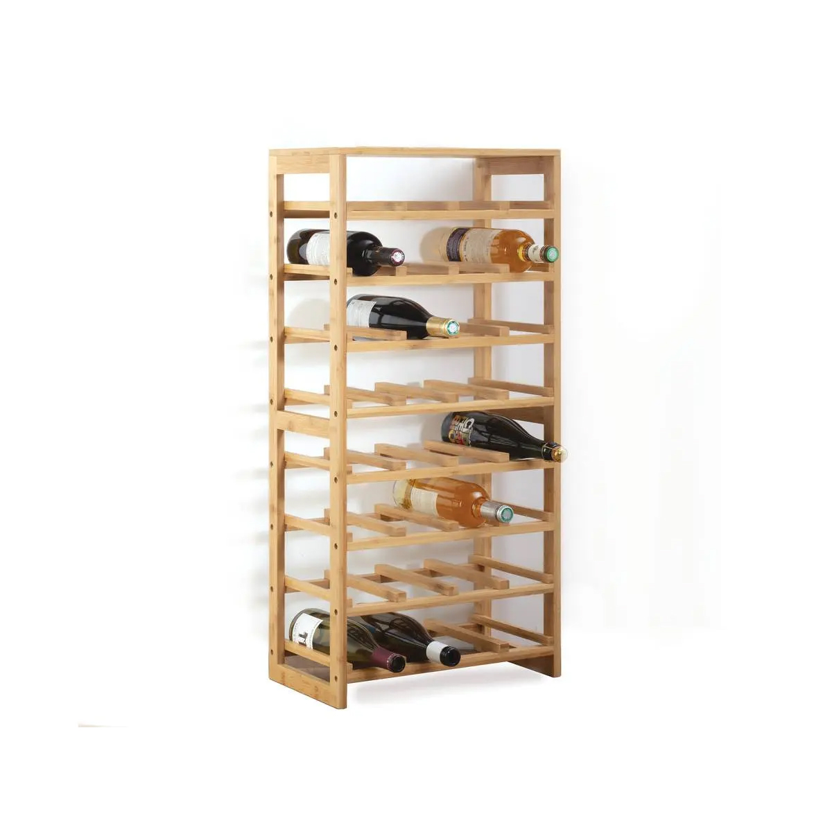 Suport sticle 5Five Linha bambus pentru 32 sticle, 45x24x89 cm, maro natural [5]