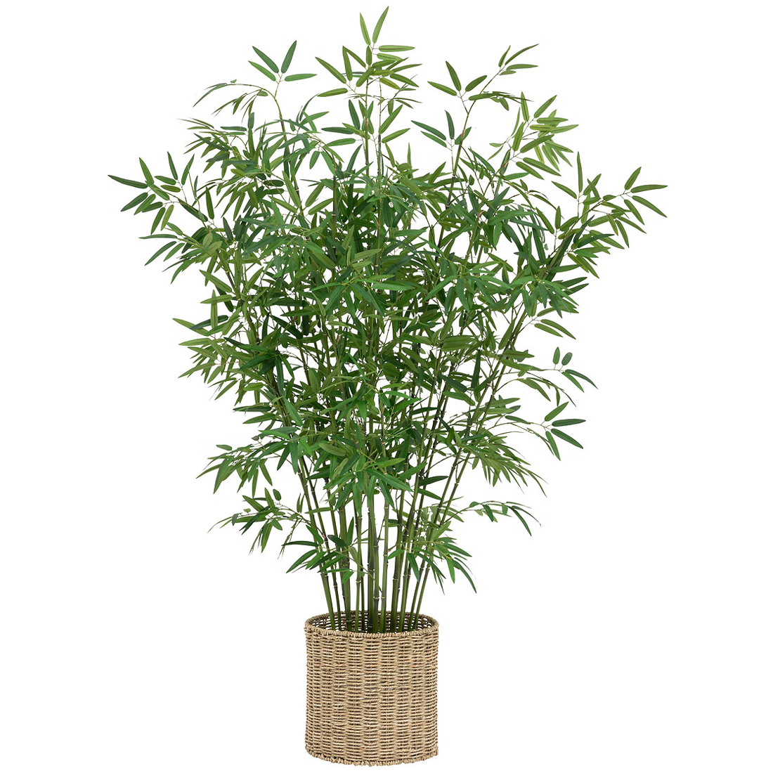 Plante artificiale - Bambus artificial Atmosphera cu ghiveci din material natural, 150 cm, verde