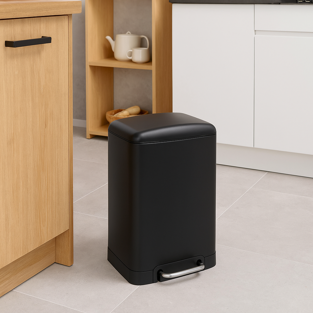 Cos de gunoi 5Five Ariane 20L, cu pedala si inchidere lenta, otel inoxidabil, 30x30x53 cm, negru [5]