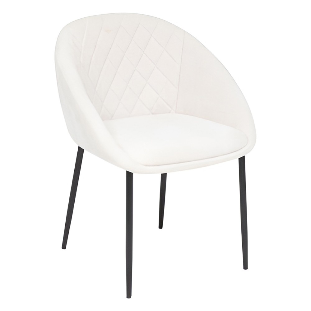 Scaune living - Scaun Atmosphera Seliso cu sezut din chenille, cadru din otel, 60x57x81 cm, bej