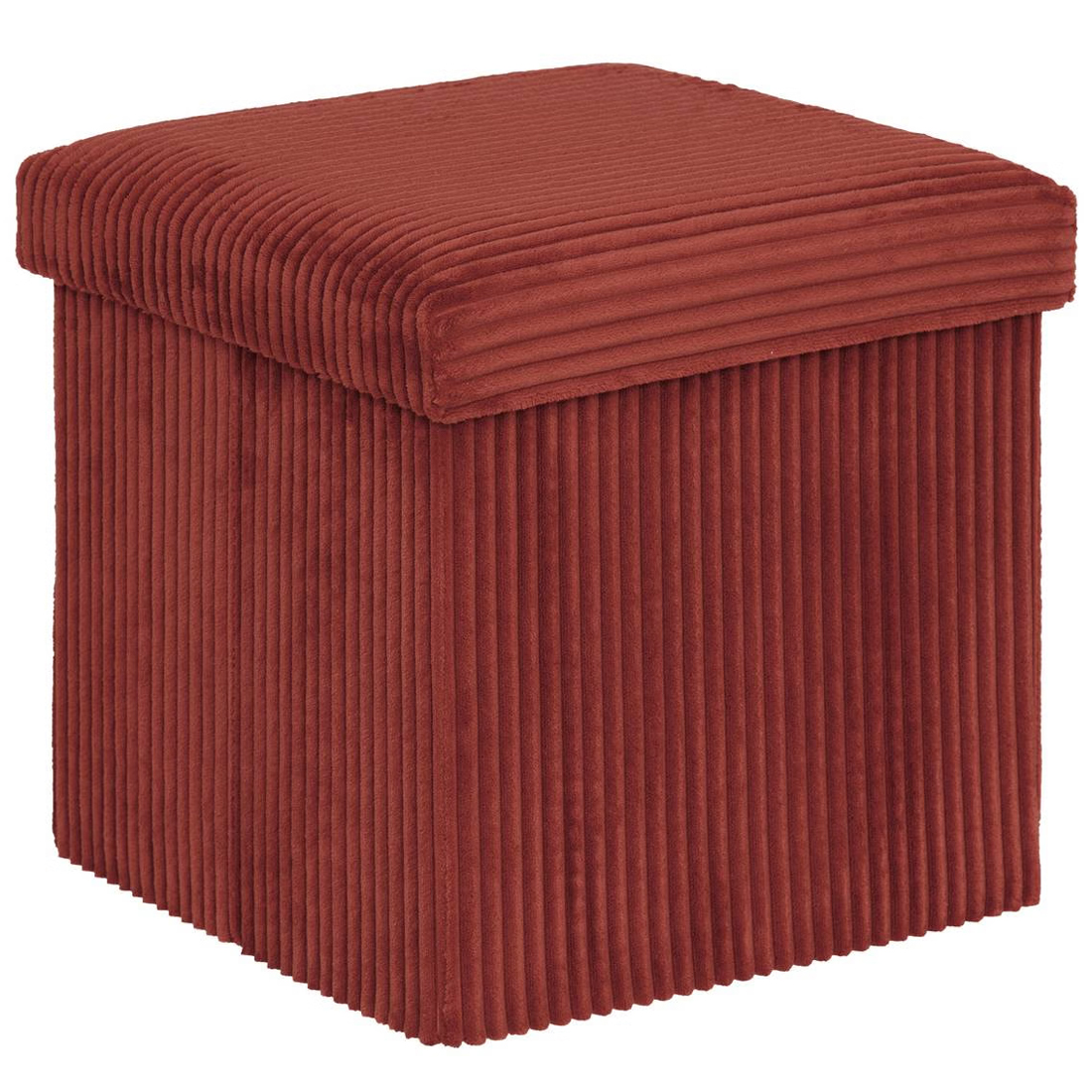 Tabureti si fotolii - Taburet pliabil Atmosphera Arum din material tip catifea raiat, 38x38x38 cm, ambra