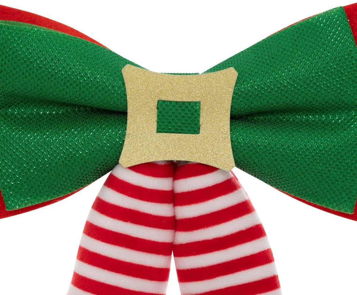 Fundita decorativa elfi pentru bradul de Craciun, 24x32 cm, verde si rosu [4]