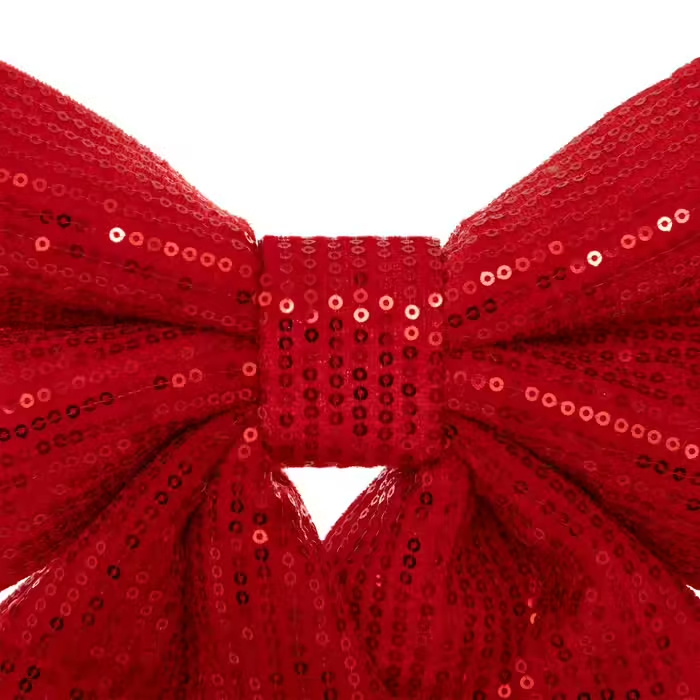 Fundita decorativa mare cu paiete pentru bradul de Craciun, 39x47 cm, rosu [3]