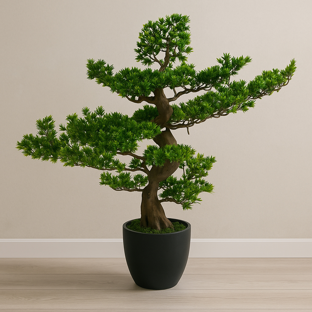 Bonsai artificial Atmosphera in ghiveci ceramic, 80 cm, verde [3]