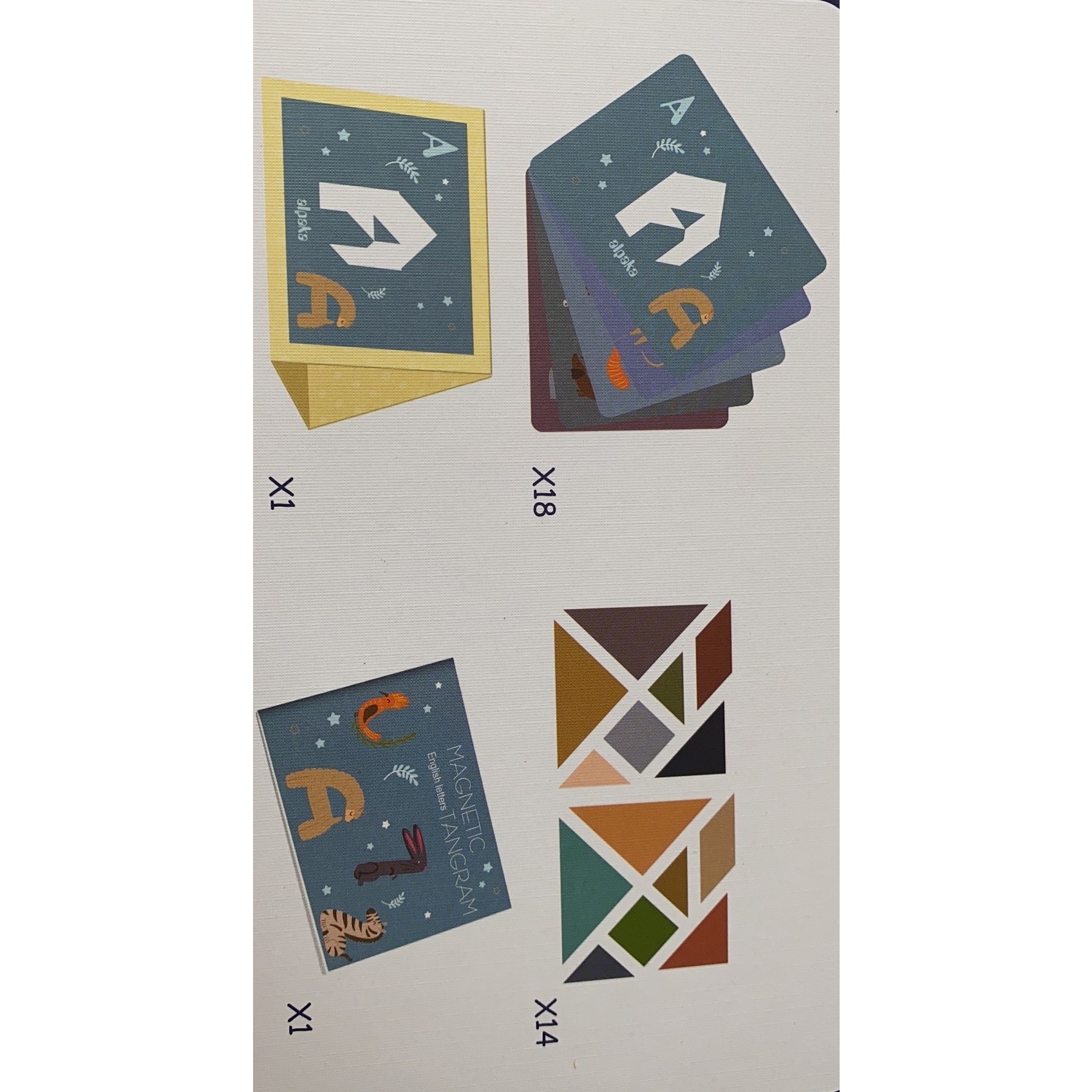 Joc Magnetic Tangram, tabla si forme diverse magnetice, 34 de piese, pentru copii, +3 ani, multicolor [4]